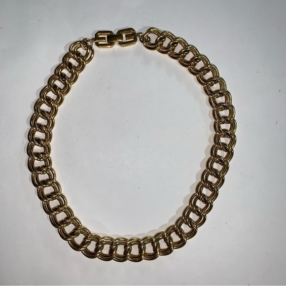 vintage GIVENCHY double link 14k gold plated NECKLACE